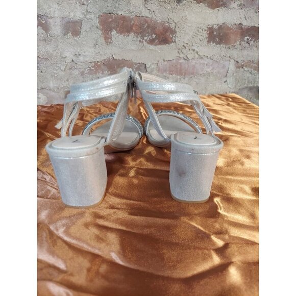 Sugar Silver Strappy Heels Womens Shoe Size 7 R - Picture 4 of 5